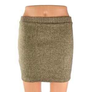 Zara Women's Tan Knit High Waisted Mini Straight Pencil Sweater Skirt Size S